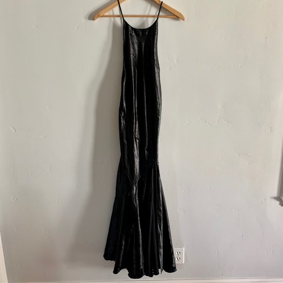 Express black halter open back satin maxi dress - Picture 8 of 14
